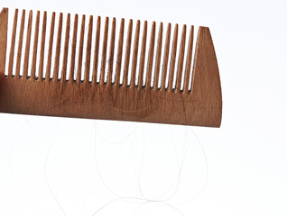 Wooden comb close-up