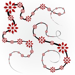 Creative Abstract Decorative Red Flowers vector illustration