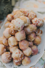 Pyramid of Sprinkle Donut Holes 