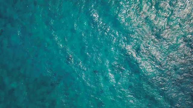 Hawaii ocean top view 4k drone
