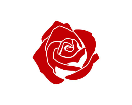 Red Rose Flower Sign Symbol Vector