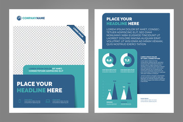 Blue Business brochure concept flyer design a4 template