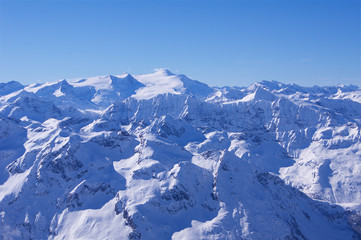 Fototapeta na wymiar Grossglockner peak in winter