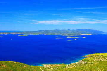 Island Korcula and peninsula Peljesac, Adriatic sea, Croatia 