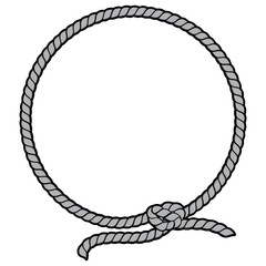 Rope Border Lasso Illustration - A vector cartoon illustration of a Rope Border Lasso concept. - 195639173