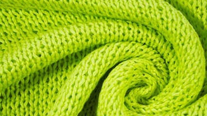 Beautiful knitted background of green yarn.