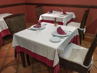 dining tables in the restaurant