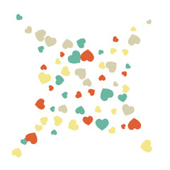 Vector Confetti Background Pattern.  Element of design.  Colored hearts on a white background