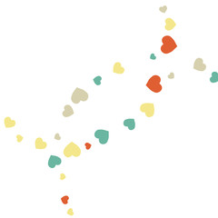 Vector Confetti Background Pattern.  Element of design.  Colored hearts on a white background