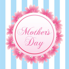 cute label flowers border decoration - mothers day vector illustration