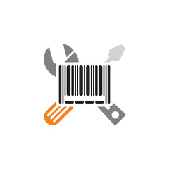 Barcode Repair Logo Icon Design