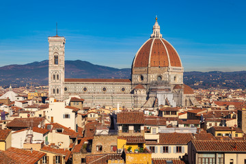 Cathedral of Santa Maria del Fiore, view from the Piazza della Signoria, Florence, Tuscany, Italy