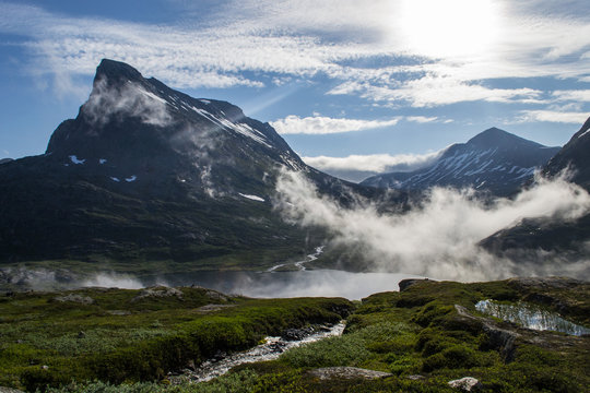 Early morning nearby Trollstigen, Norway.