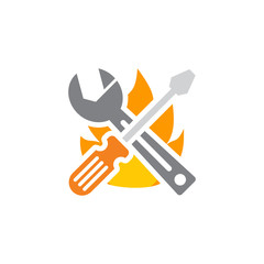 Fire Repair Logo Icon Design