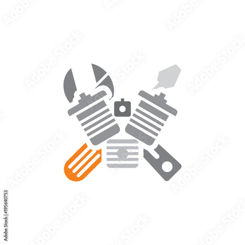 "Motor Repair Logo Icon Design" Stock image and royalty-free vector