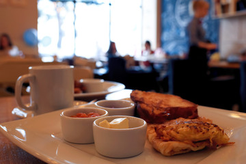 Fresh toast on a plate