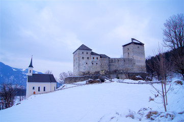 Fototapeta na wymiar Kaprun Castle in winter