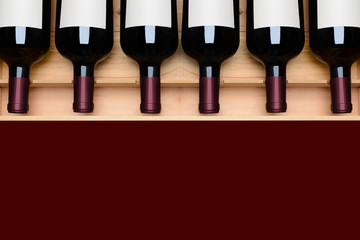 Wine Bottles in Case Blank Labels For Menu