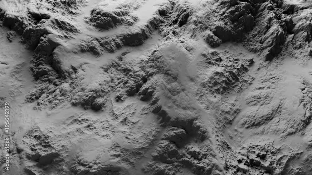 Poster 3d render of abstract displacement surface. abstract planet surface. noise texture makes a hights an