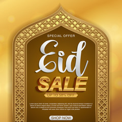 Vector illustration sale poster,banner or flyer of eid mubarak