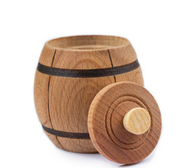 Obraz premium Wooden barrel isolated on white