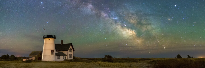 The Milky Way over Stage Harbor Lighthouse in Chatham, Massachusetts