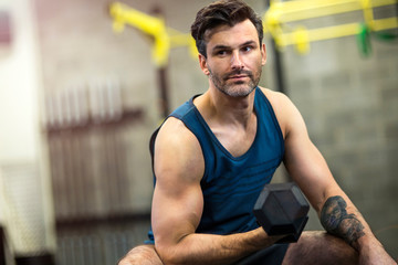 Man working out in gym
