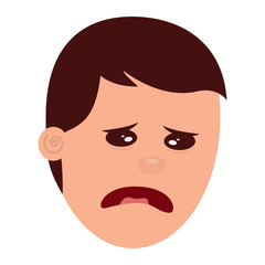depressed and sad young face man vector illustration