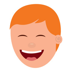 face young man smiling happy character vector illustration