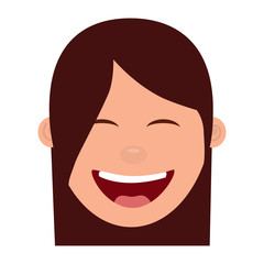 cartoon face woman happy laughing character vector illustration