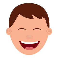face young man smiling happy character vector illustration