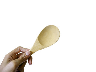 wood ladle, isolated on white background.  / thai style