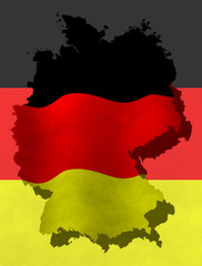Obraz premium Illustration of a German flag with a contour of border
