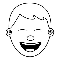 Obraz na płótnie Canvas face young man smiling happy character vector illustration thin line image