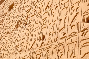 Fototapeta na wymiar Hieroglyph Wall