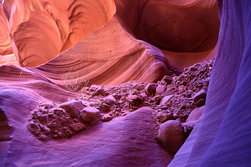 Red rocks in scenic Antelope Canyon