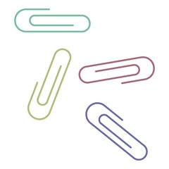 Paper clip icon, flat style