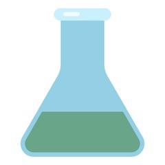 Flask chemistry icon, flat style