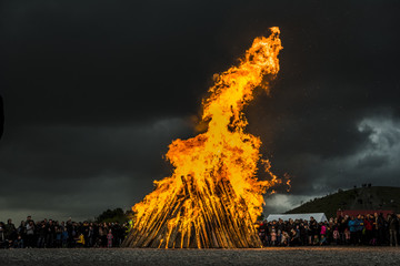 Awesome Easter / Bonfire in North Rhine-Westphalia in Germany. Osterfeuer