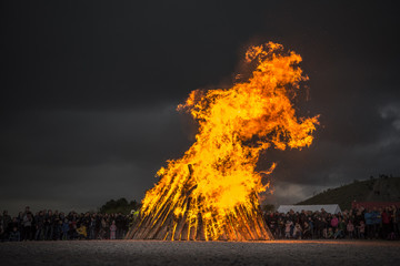 Awesome Easter / Bonfire in North Rhine-Westphalia in Germany. Osterfeuer