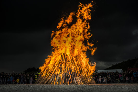 Awesome Easter / Bonfire in North Rhine-Westphalia in Germany. Osterfeuer