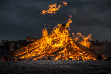 Awesome Easter / Bonfire in North Rhine-Westphalia in Germany. Osterfeuer