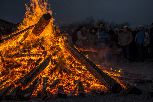 Awesome Easter / Bonfire in North Rhine-Westphalia in Germany. Osterfeuer