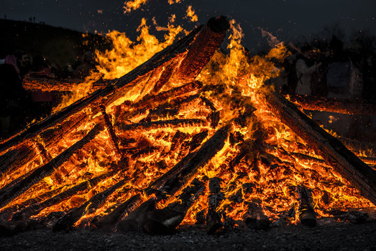 Awesome Easter / Bonfire in North Rhine-Westphalia in Germany. Osterfeuer
