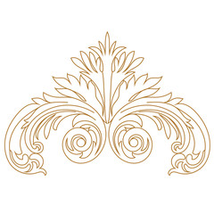 Golden vintage baroque ornament, corner. Retro pattern antique style acanthus. Decorative design element filigree calligraphy vector. - stock vector