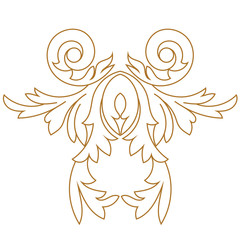 Golden vintage baroque ornament, corner. Retro pattern antique style acanthus. Decorative design element filigree calligraphy vector. - stock vector