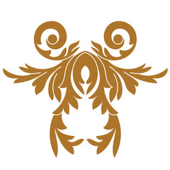 Golden vintage baroque ornament, corner. Retro pattern antique style acanthus. Decorative design element filigree calligraphy vector. - stock vector