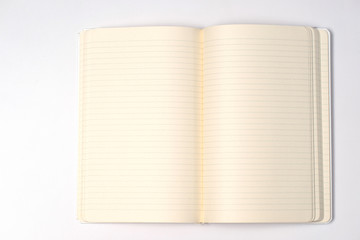 Notebook and notepad on White background