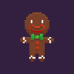 Obraz premium Pixel Gingerbread Man