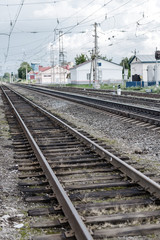 Fototapeta premium The Railroad Going Beyond The Horizon.